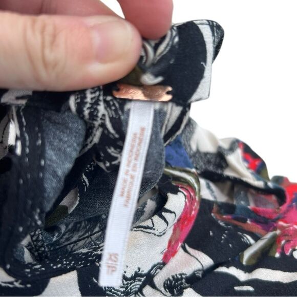 Free People Sz XS Drift Away Cold Shoulder Printed Bohemian Tunic Dress hippie - Picture 6 of 6